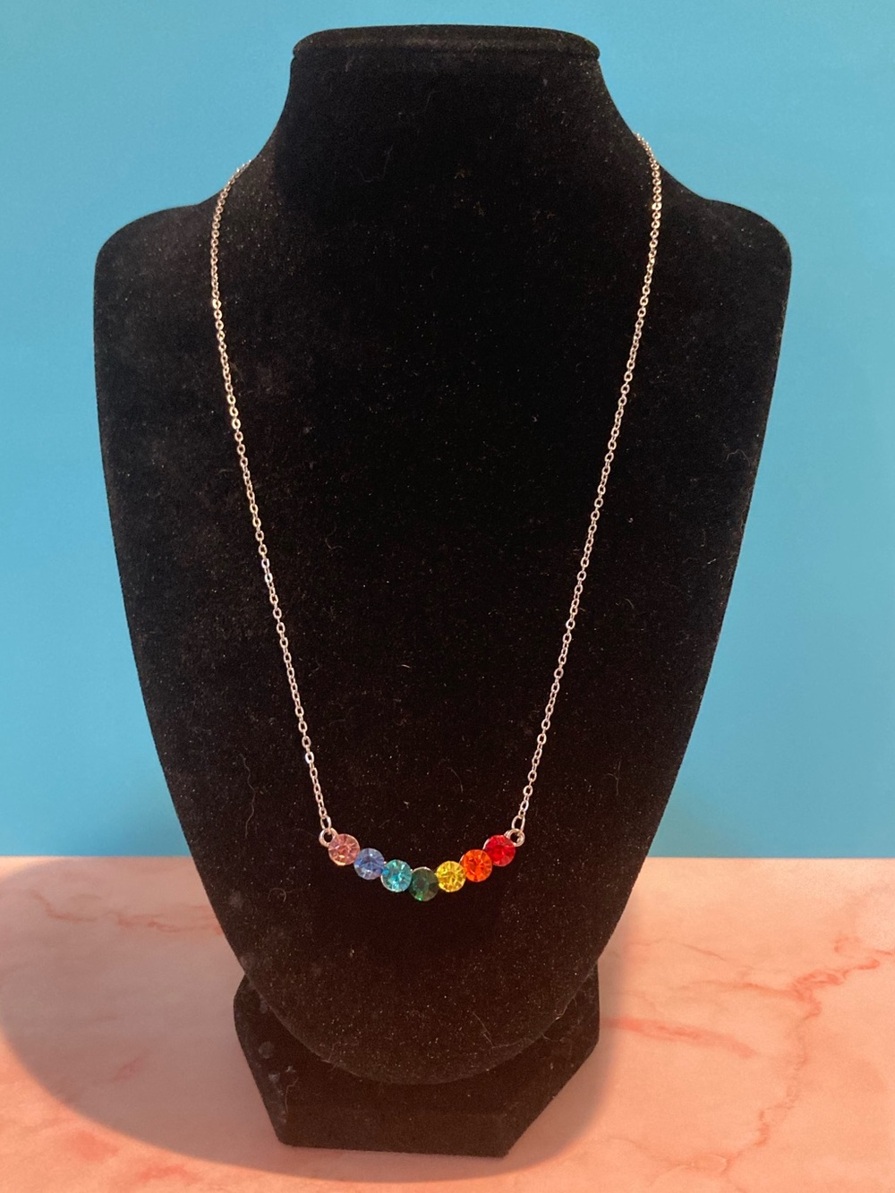 Rainbow Stones Crystal Necklace - Multicolor